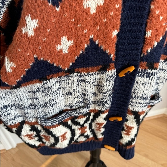 MOTHER Alpaca Wool The Long Drop Cardigan in One Tile at a Time Size Large NWT - Picture 14 of 15